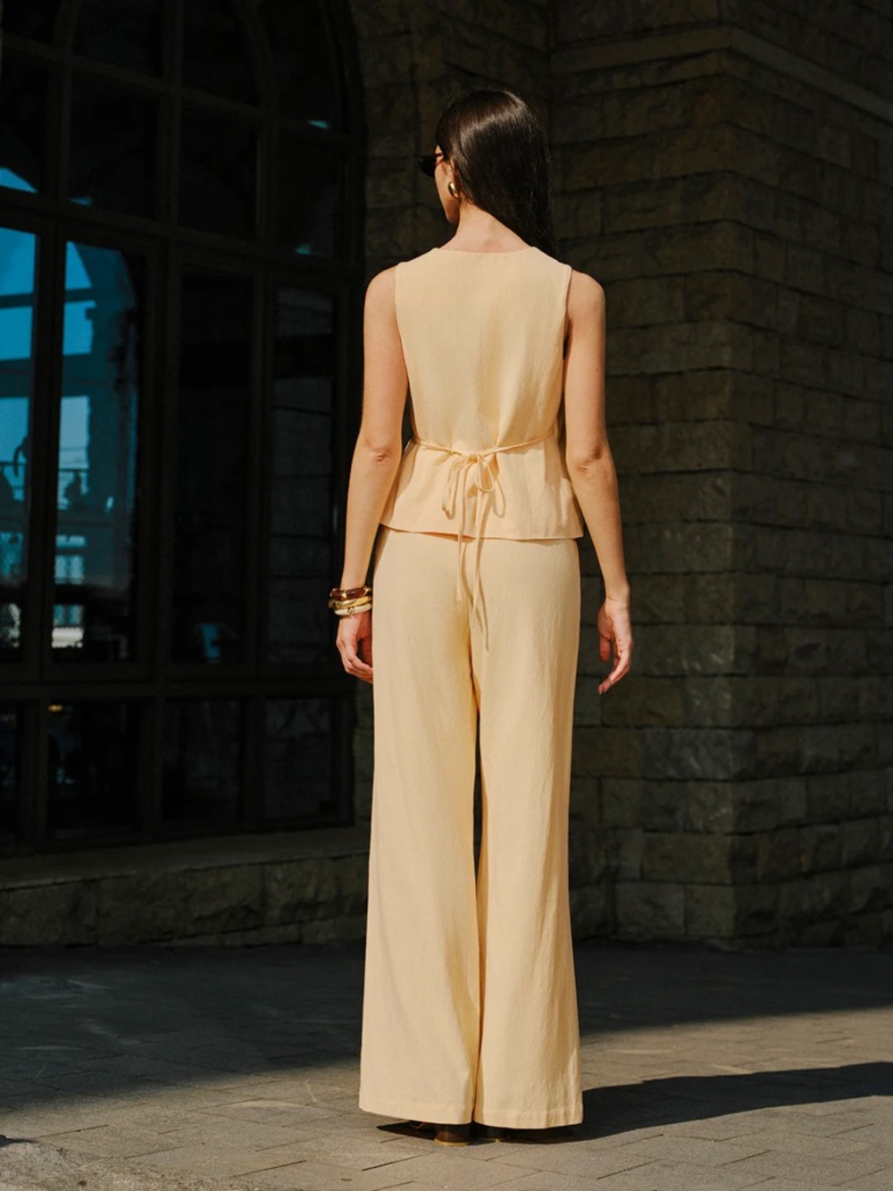 Commense SET Cotton & Linen Wrap Top With Pants Set - Picture 3 of 8